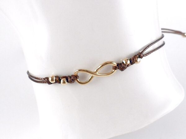 Armband verstellbar 925 Silber Unendlichkeit vergoldet – Bild 2