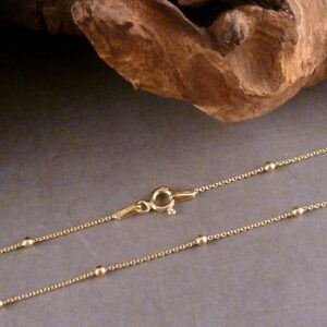 Kette 925 Sterling Silber vergoldet Kugelkette - 60 cm
