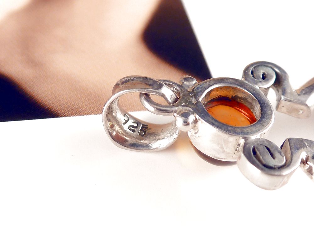 Anhänger 925 Silber mit Bernstein – Bild 3