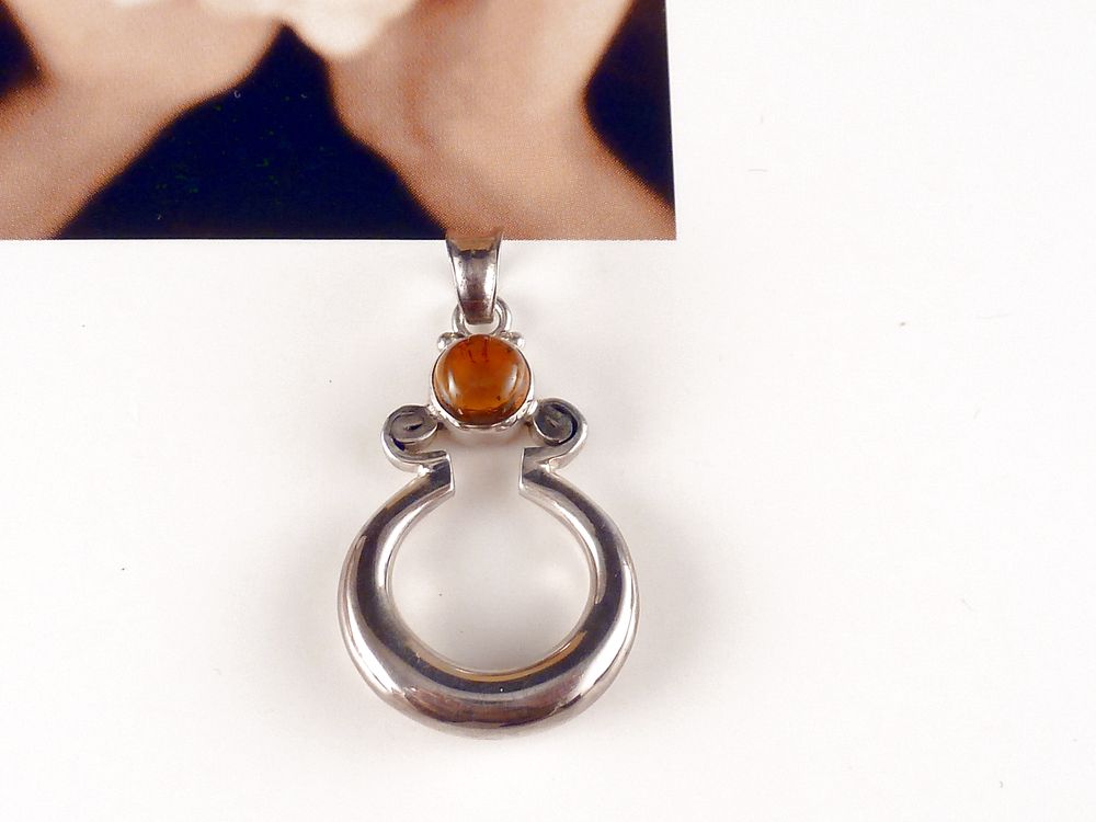 Anhänger 925 Silber mit Bernstein