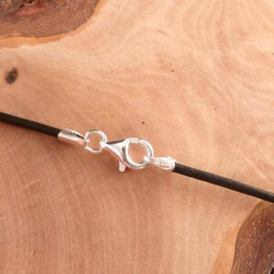 Lederband Karabiner 925 Silber Verschluss 2,5 mm