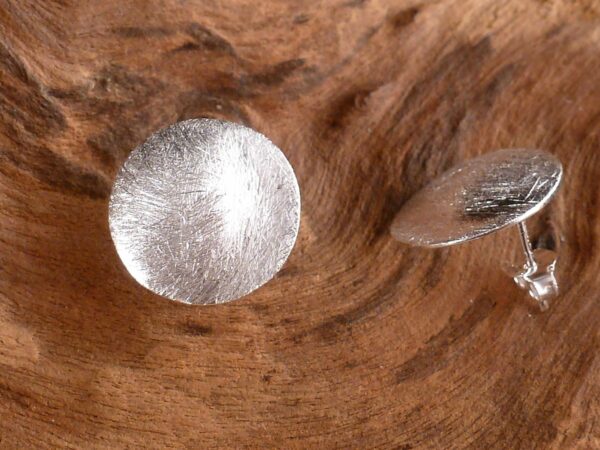 Ohrstecker 925 Silber Kreis gebürstet – Bild 3
