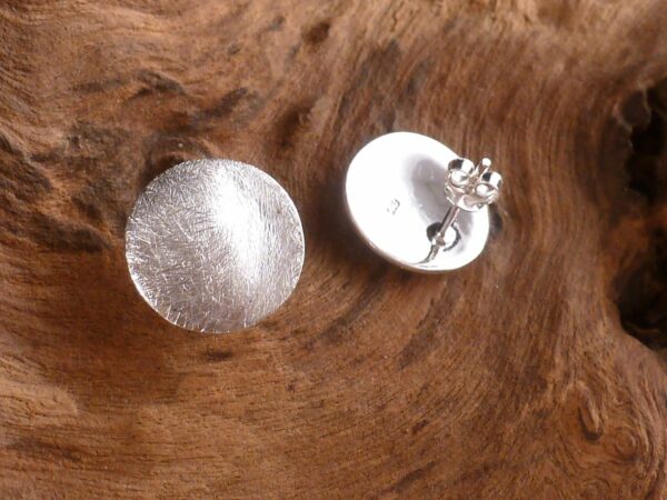 Ohrstecker 925 Silber Kreis gebürstet – Bild 2