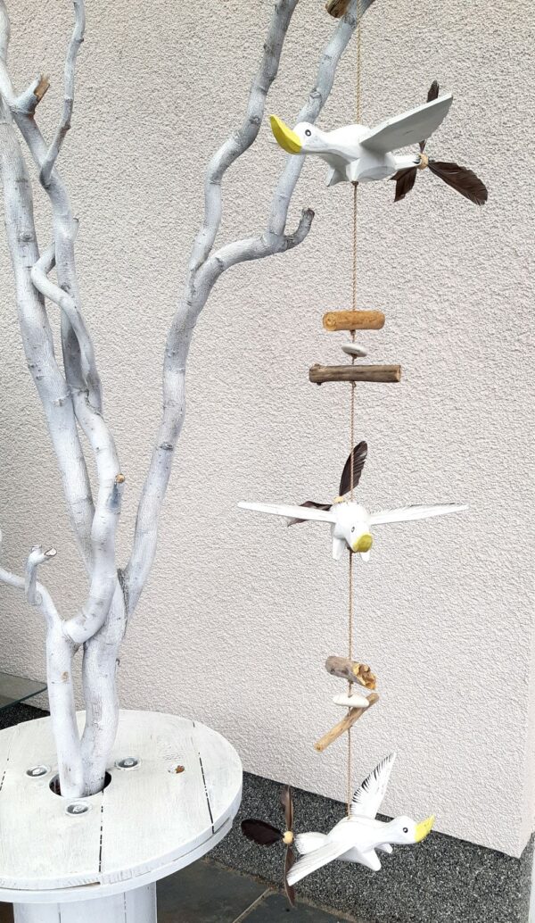 Windspiel Mobile Flugente Vogel Holz – Bild 6
