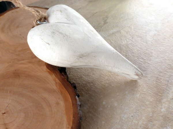 Dekohänger Herz Holz weiß – Bild 3