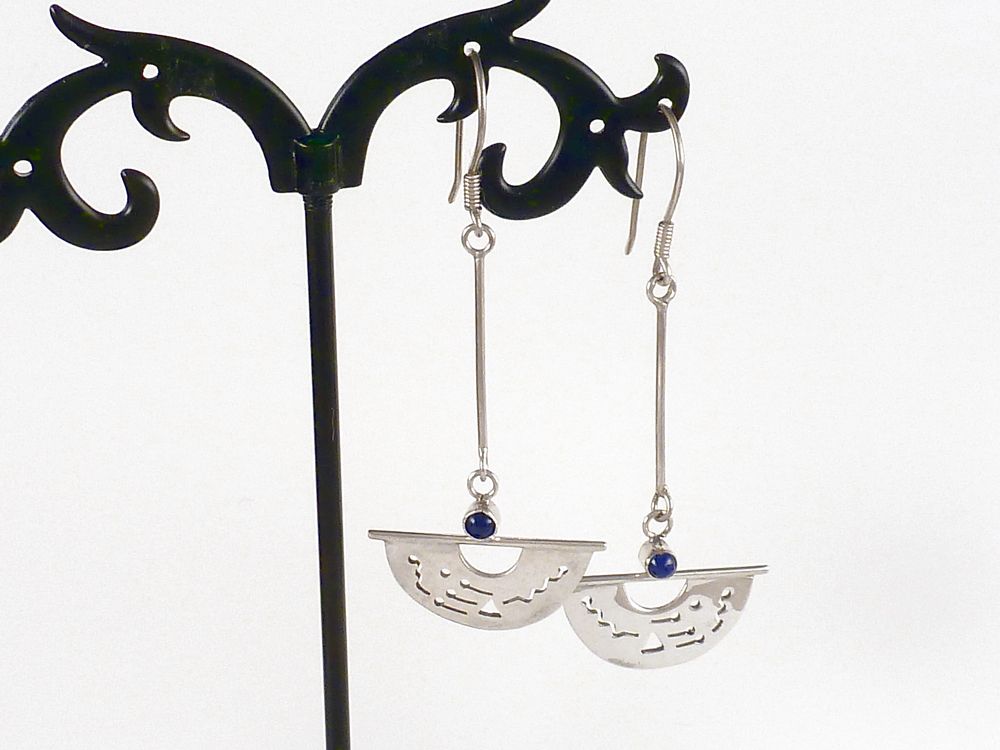 Ohrringe 925 Silber Lapislazuli – Bild 4