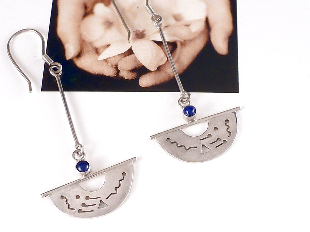 Ohrringe 925 Silber Lapislazuli