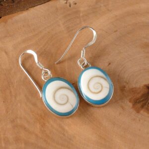 Ohrringe 925 Silber Shiva Auge oval