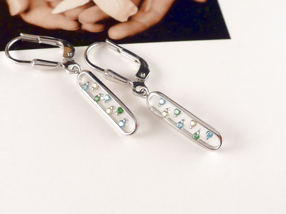 Ohrhänger Ohrpendel 925 Silber mit Zirkonia – Bild 3