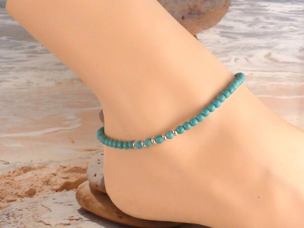 Fußkette mit Perlen türkis
