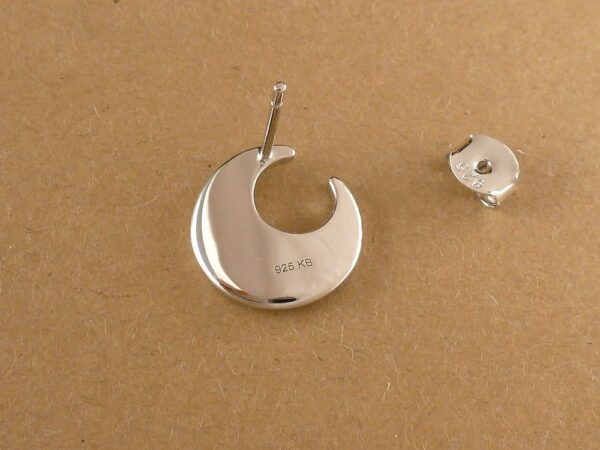 Ohrringe 925 Silber Halbmond matt – Bild 4