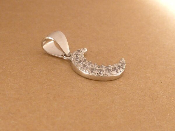 Anhänger 925 Sterling Silber Halbmond mit Zirkonia – Bild 5