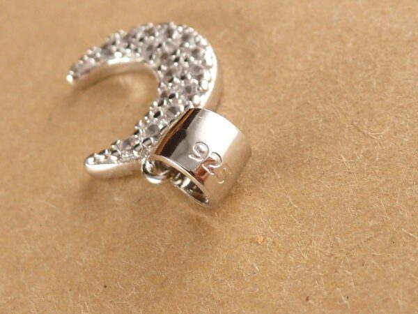 Anhänger 925 Sterling Silber Halbmond mit Zirkonia – Bild 3