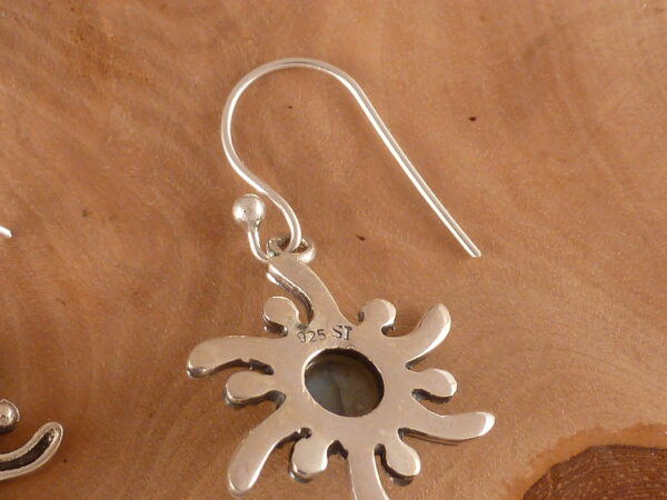 Ohrringe aus 925 Sterling Silber Sonne mit Labradorit – Bild 2