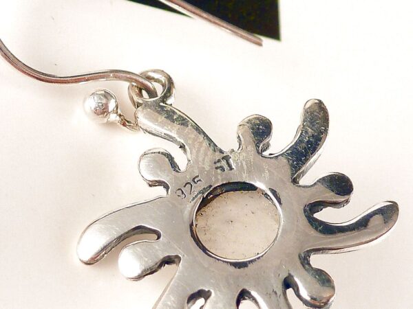 Ohrringe aus 925 Sterling Silber Sonne mit Mondstein – Bild 3