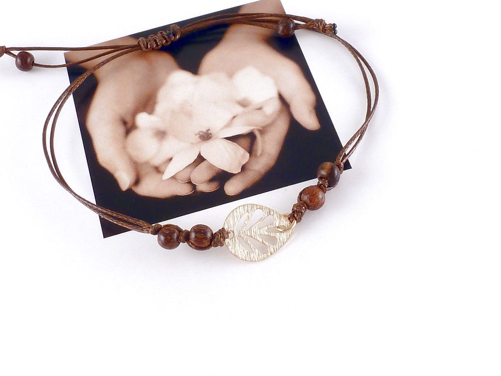 Armband mit Blatt vergoldet