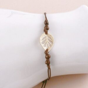 Armband mit Blatt vergoldet