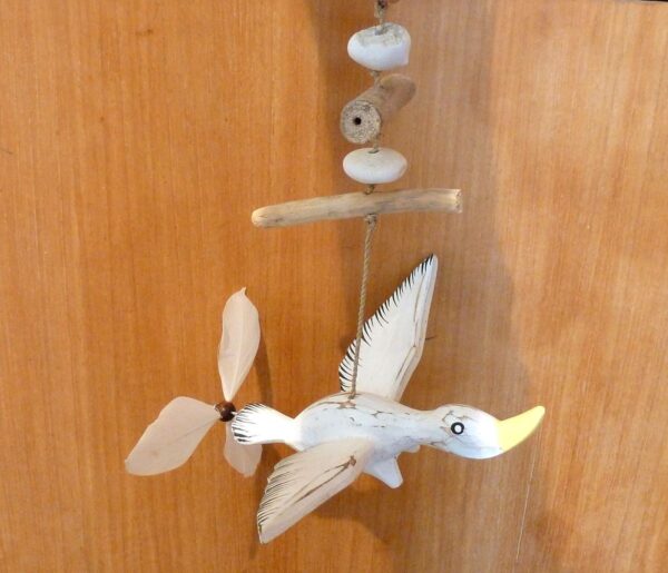 Windspiel Mobile Flugente Vogel Holz – Bild 5