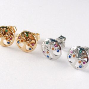 Ohrstecker 925 Silber Baum mit Zirkonia