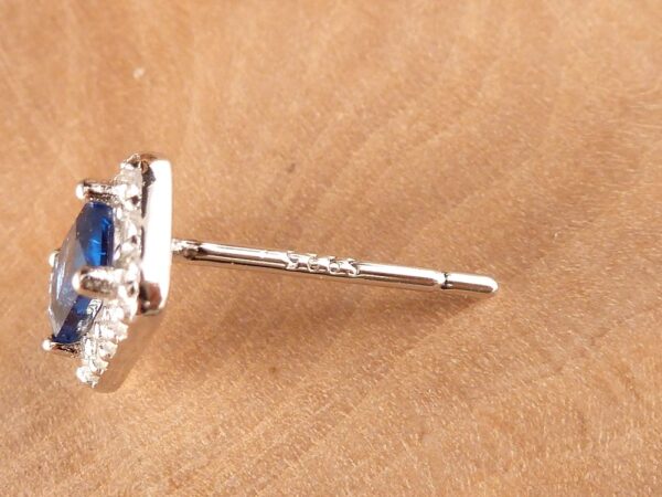 Ohrstecker 925 Silber Zirkonia Blau – Bild 5
