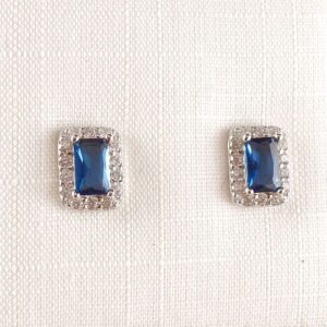 Ohrstecker 925 Silber Zirkonia Blau