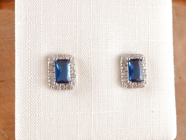 Ohrstecker 925 Silber Zirkonia Blau
