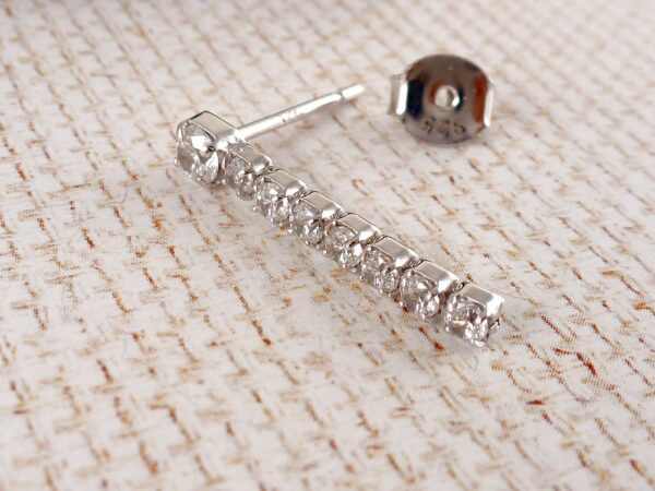 Ohrstecker 925 Silber lang mit Zirkonia – Bild 2