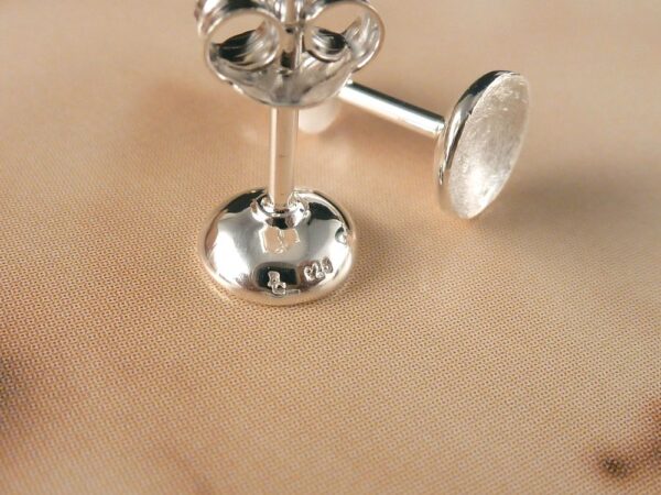 Ohrstecker 925 Silber Kreis gebürstet vergoldet – Bild 3