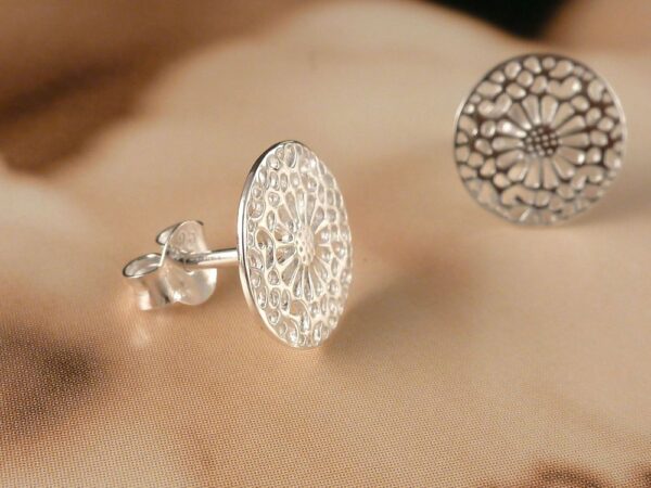 Ohrringe 925 Silber durchbrochen mit Muster – Bild 5