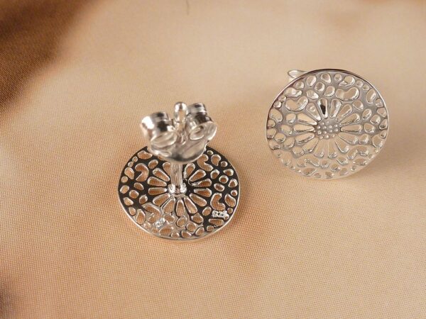Ohrringe 925 Silber durchbrochen mit Muster – Bild 4