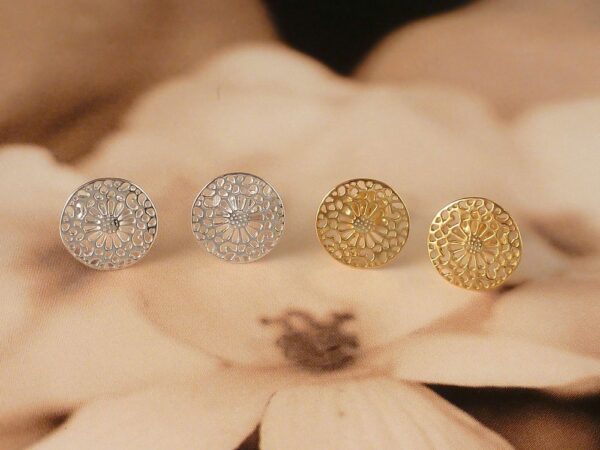 Ohrringe 925 Silber durchbrochen mit Muster