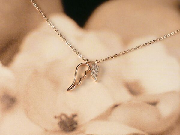 Kette 925 Silber rosegold mit Flügel – Bild 2