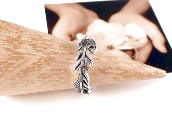 Ring 925 Silber Feder – Bild 2