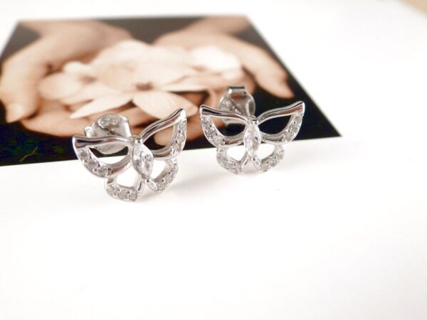 Ohrstecker 925 Silber Schmetterling mit Zirkonia – Bild 4