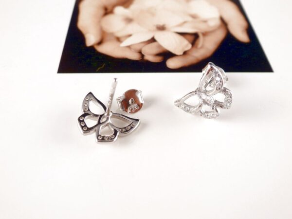 Ohrstecker 925 Silber Schmetterling mit Zirkonia – Bild 3