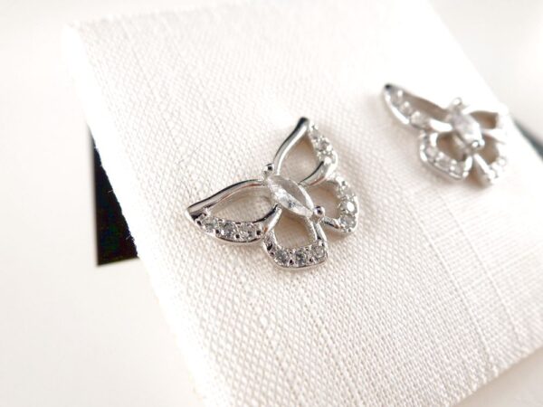 Ohrstecker 925 Silber Schmetterling mit Zirkonia – Bild 2