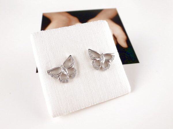 Ohrstecker 925 Silber Schmetterling mit Zirkonia