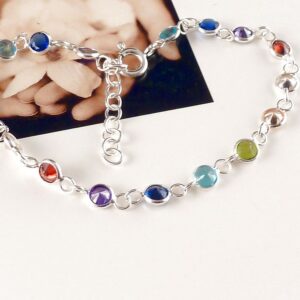 Armband 925 Silber mit Zirkonia bunt