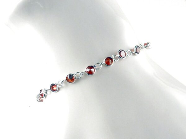 Armband 925 Silber mit Zirkonia Rot – Bild 2