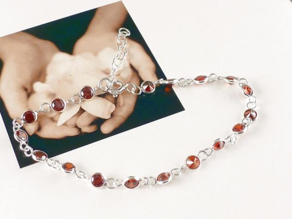 Armband 925 Silber mit Zirkonia Rot