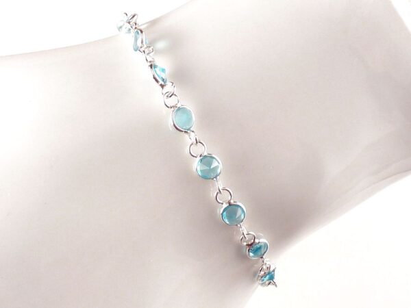Armband 925 Silber mit Zirkonia Türkis – Bild 2
