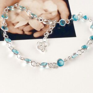 Armband 925 Silber mit Zirkonia Türkis