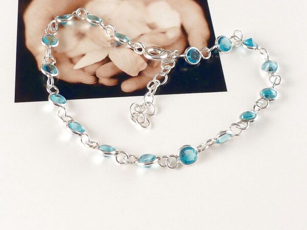 Armband 925 Silber mit Zirkonia Türkis