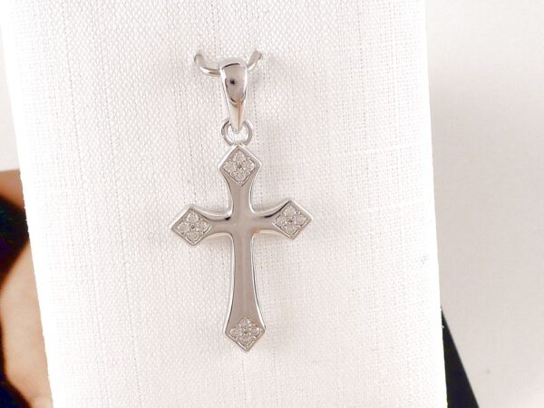 Anhänger 925 Silber Kreuz mit Zirkonia – Bild 2