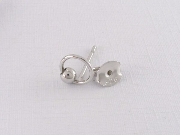 Ohrstecker 925 Silber Kreis mit Kugel – Bild 3