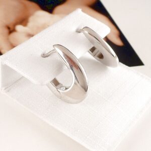 Creolen flach Ohrringe 925 Silber