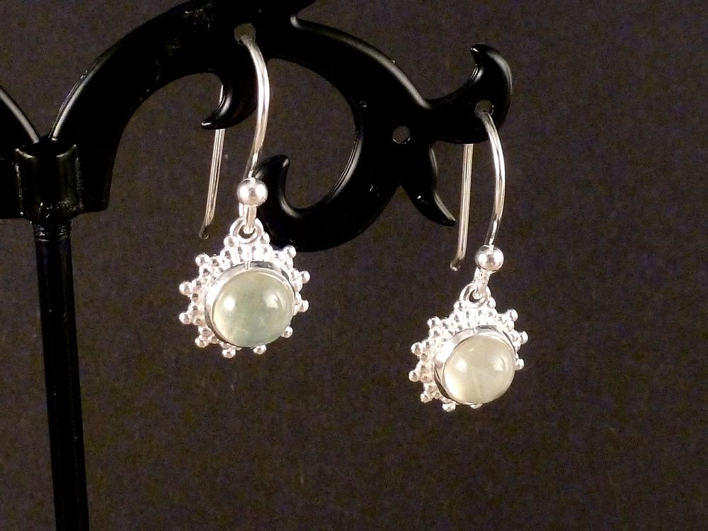 Ohrringe Ohrhänger 925 Silber mit Edelstein Prehnit