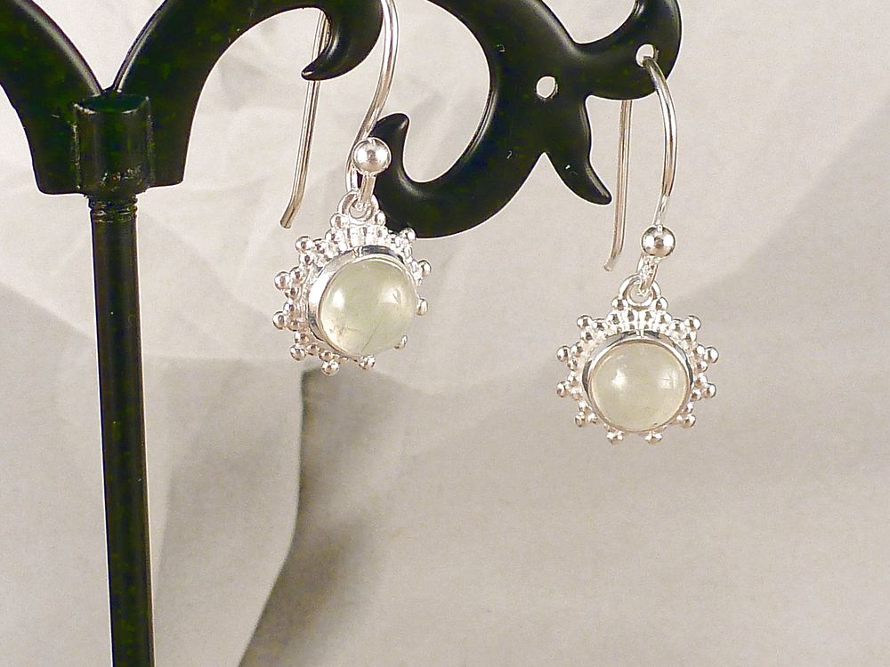 Ohrringe Ohrhänger 925 Silber mit Edelstein Prehnit – Bild 2