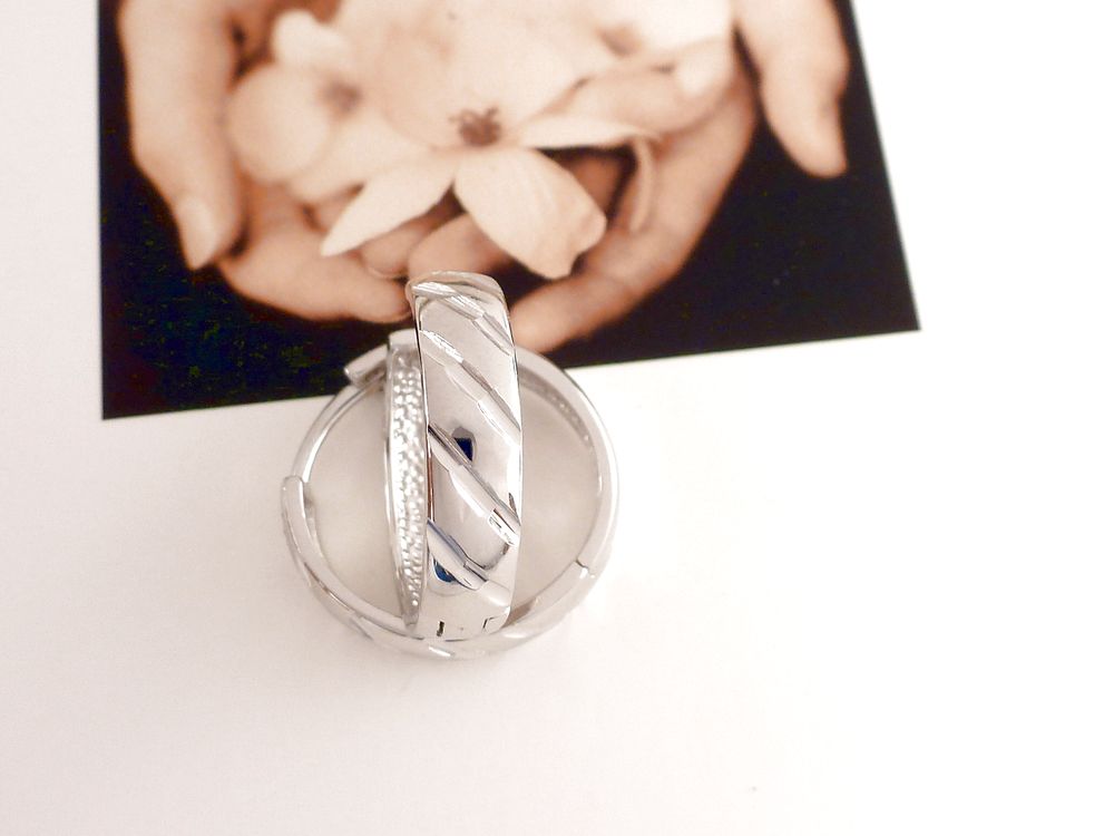 Creolen Ohrringe 925 Silber mit Schliff – Bild 4