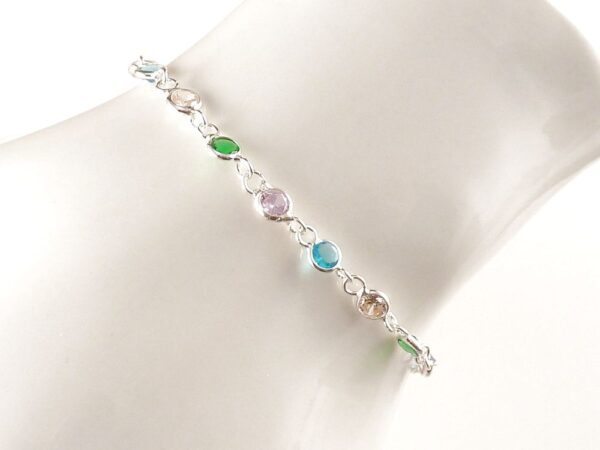 Armband 925 Silber mit Zirkonia bunt – Bild 2